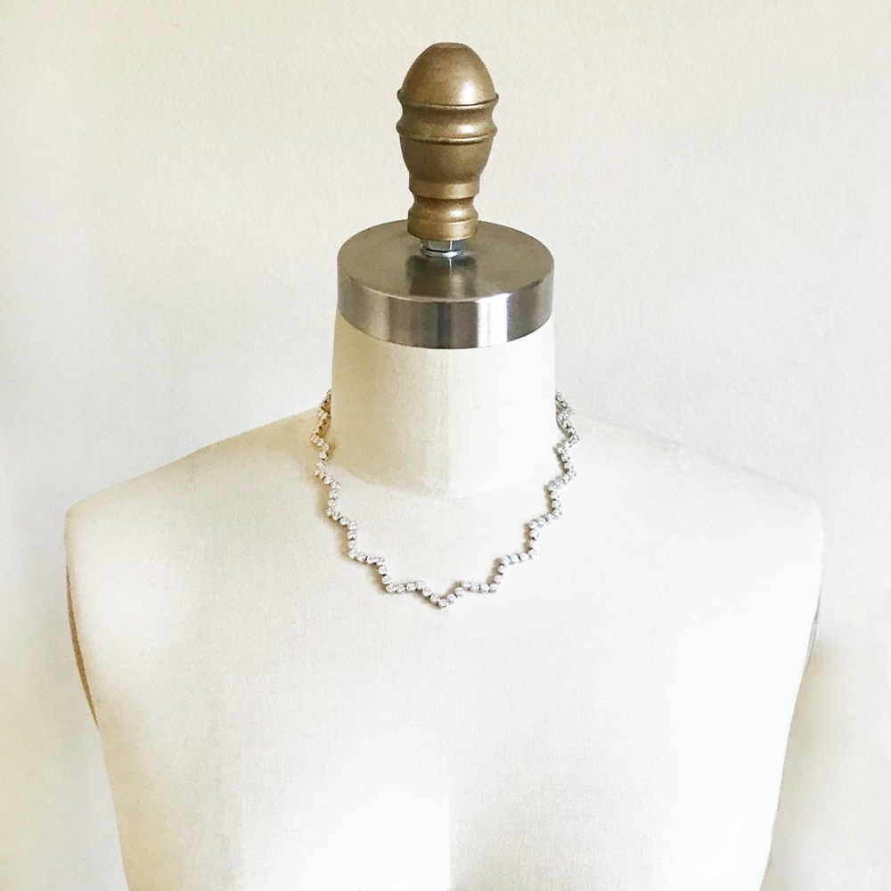 Clear CZ Bridal Necklace / Wedding Jewelry - Picture 6 of 7